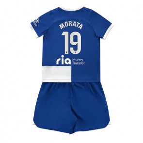 Atletico Madrid Alvaro Morata #19 Replica Away Stadium Kit for Kids 2023-24 Short Sleeve (+ pants)